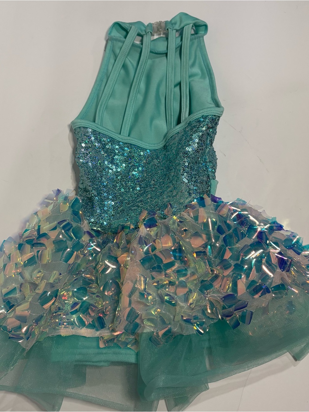 Gracie Girls Dance Costume SC Small Blue Sequin Shorts Tutu 18-24 Mo/ 2T - Picture 7 of 10
